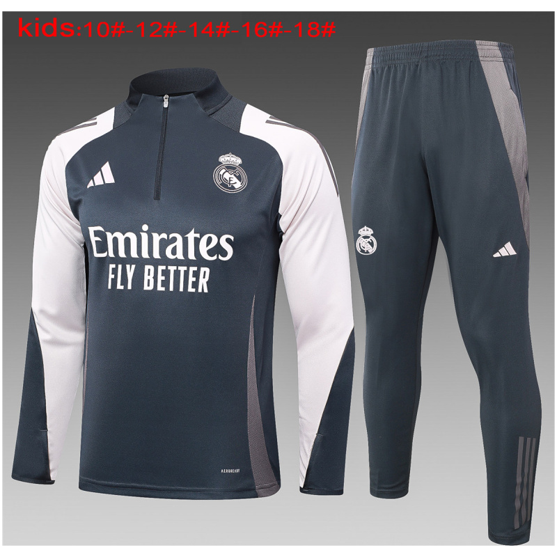 Ensemble d’entraînement pour enfants Real Madrid gris 2024/25
