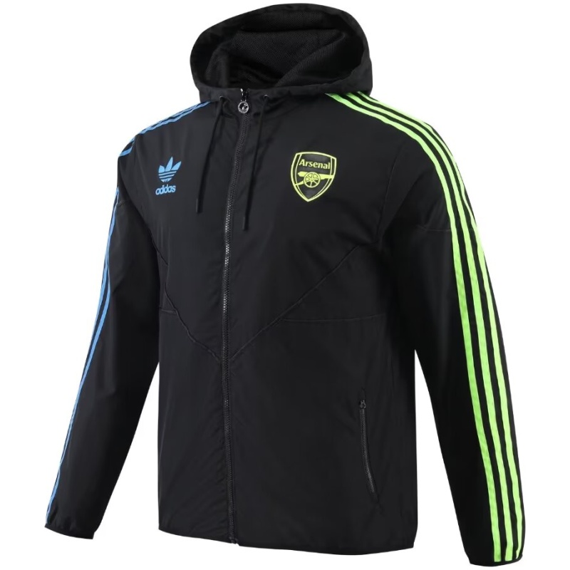 Veste coupe-vent Arsenal toutes saisons noire 2023/24