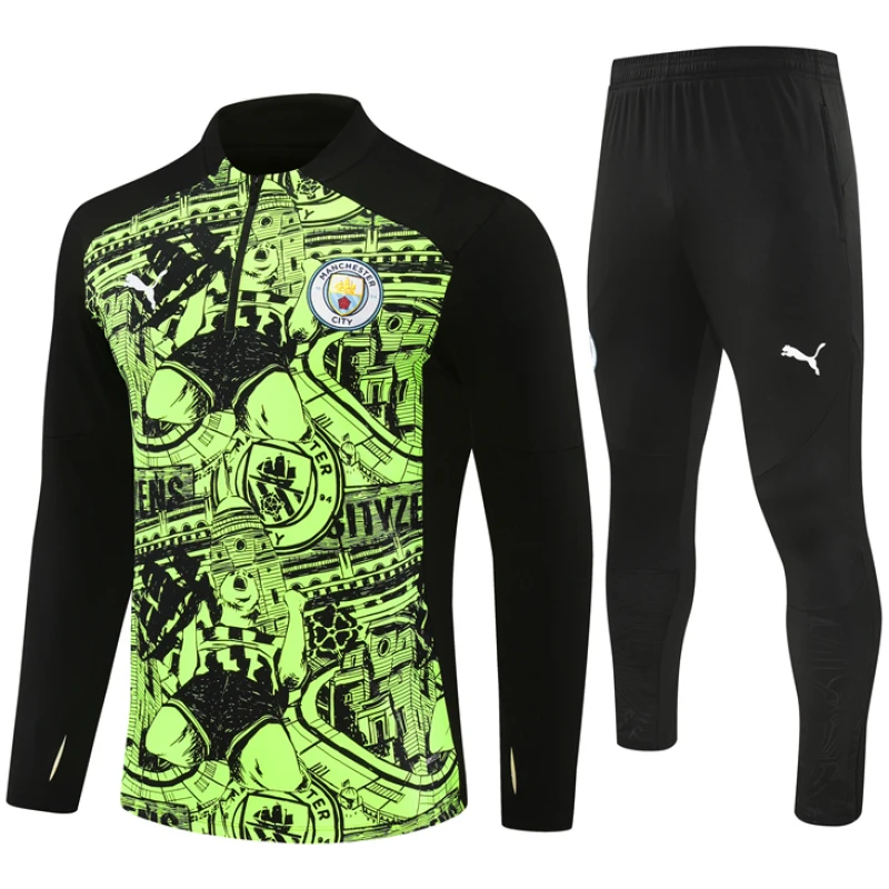 Survêtement d’entraînement Manchester City Vert – Noir 2024/25