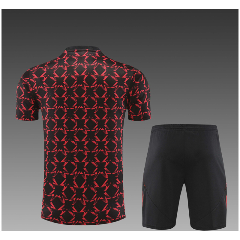 Ensemble d’entraînement court pour enfants Manchester United Rouge – Noir 2024/25