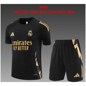 Ensemble d’entraînement court pour enfants Real Madrid noir 2024/25
