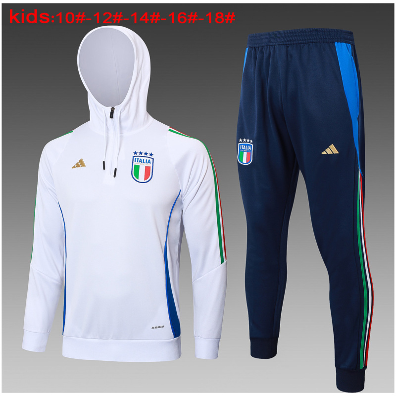 Ensemble Sweat à Capuche et Pantalon pour Enfants Italie Blanc 2024