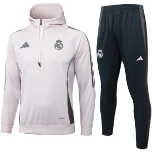 Sweat à capuche Real Madrid + Pantalon de survêtement rose pâle 2024/25