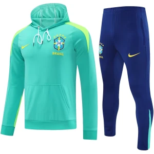 Survêtement d’entraînement vert Brésil 2025 : sweat à capuche + pantalon