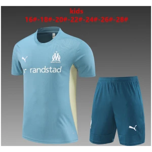 Ensemble de survêtement court pour enfants Olympique de Marseille bleu cendré 2024/25