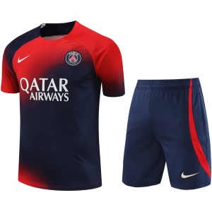 Tenue d’entraînement courte PSG Rouge – Bleu Marine 2023/24