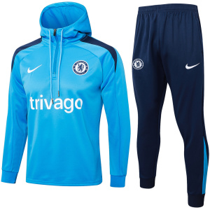 Survêtement d’entraînement bleu Chelsea 2024/25 : sweat à capuche + pantalon