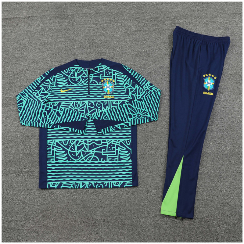 Tenue d’entraînement enfants Brésil bleue 2024
