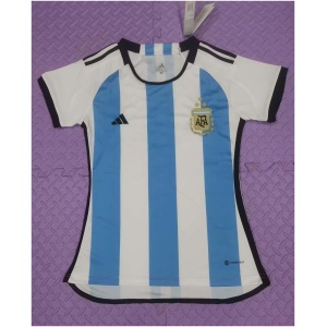 Maillot Domicile 3 Étoiles Femme Argentine Champions de la Coupe du Monde FIFA Qatar 2022