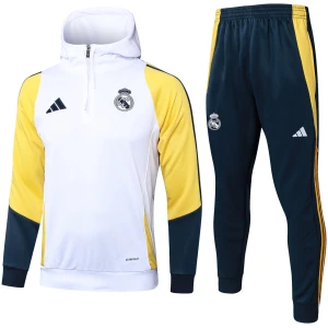 Sweat à capuche Real Madrid + Pantalon Ensemble d’entraînement Blanc 2024/25