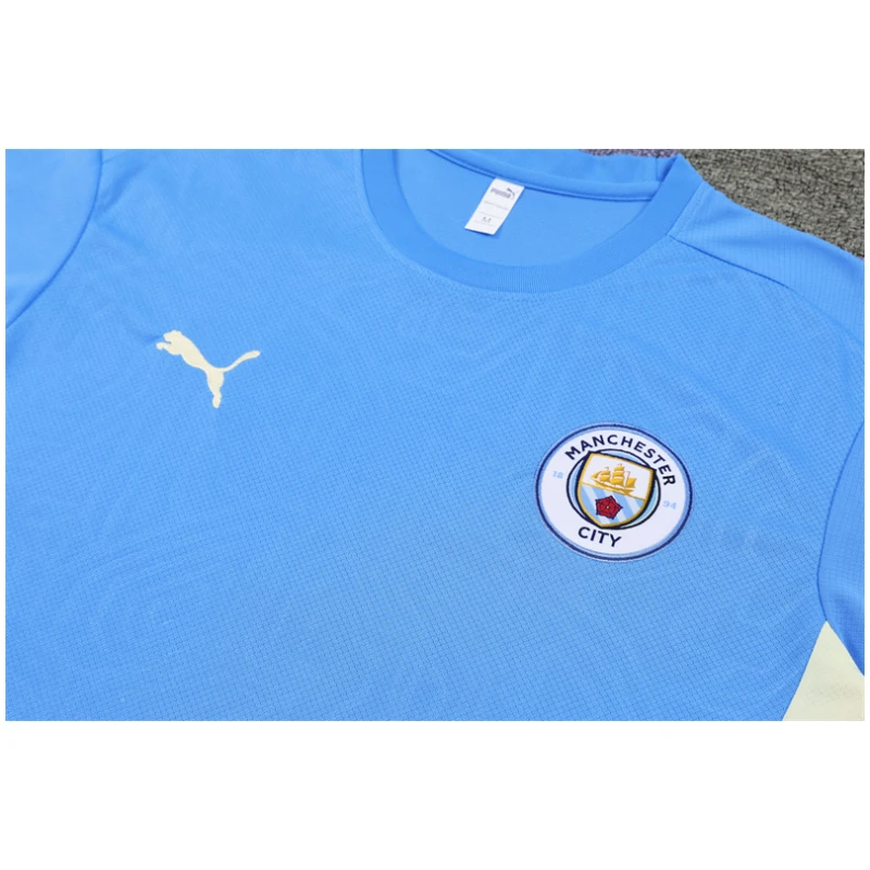 Ensemble d’entraînement court de Manchester City bleu 2024/25