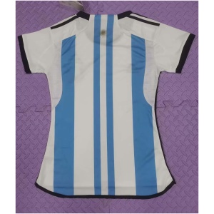 Maillot Domicile 3 Étoiles Femme Argentine Champions de la Coupe du Monde FIFA Qatar 2022