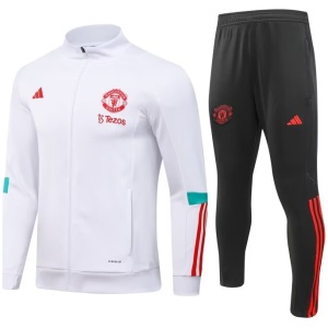 Ensemble Veste + Pantalon d’Entraînement Manchester United Blanc 2023/24