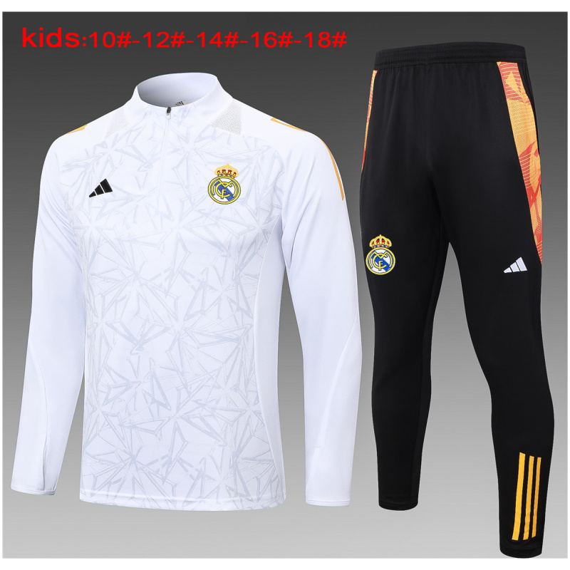 Ensemble d’entraînement pour enfants du Real Madrid Blanc 2024/25