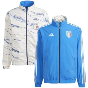 Veste réversible avec logo de l’équipe d’Italie sur le terrain et hymne, modèle Windrunner à fermeture éclair complète 2023/24.