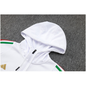 Survêtement blanc Italie 2024 : sweat à capuche + pantalon d'entraînement