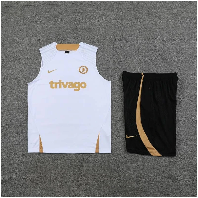 Ensemble d’entraînement court Chelsea blanc 2023/24
