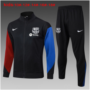 Ensemble de survêtement enfant Barcelone Veste + Pantalon Noir 2024/25