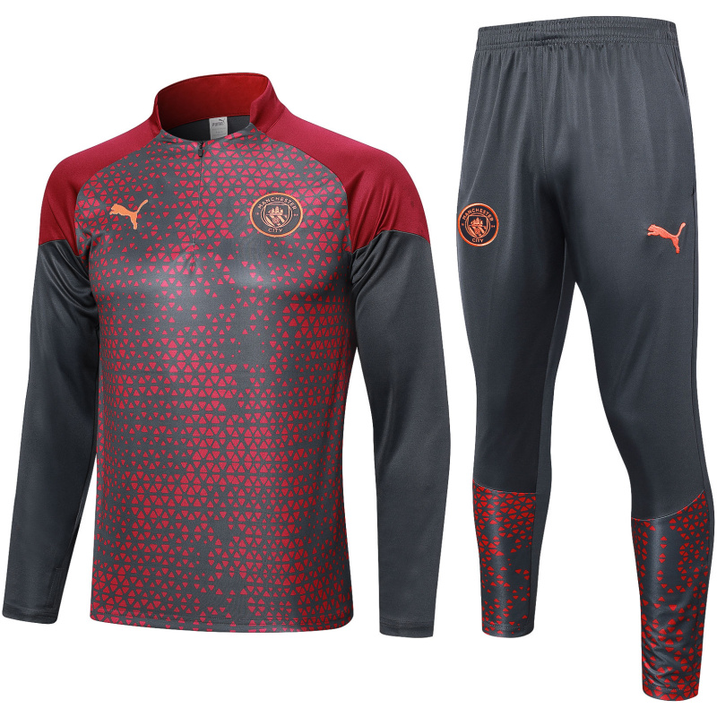 Survêtement d’entraînement Manchester City Gris – Rouge 2023/24