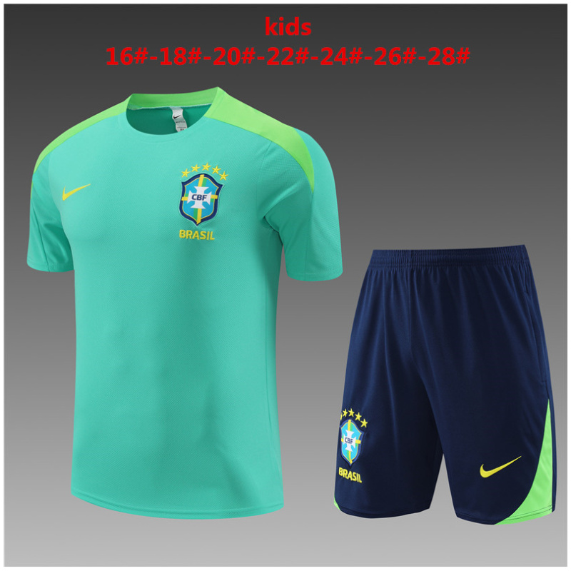 Ensemble d’entraînement court pour enfants Brésil Vert 2024