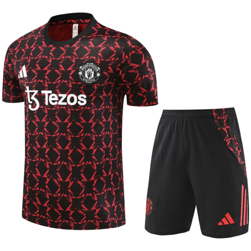 Ensemble d’entraînement court Manchester United Rouge – Noir 2024/25