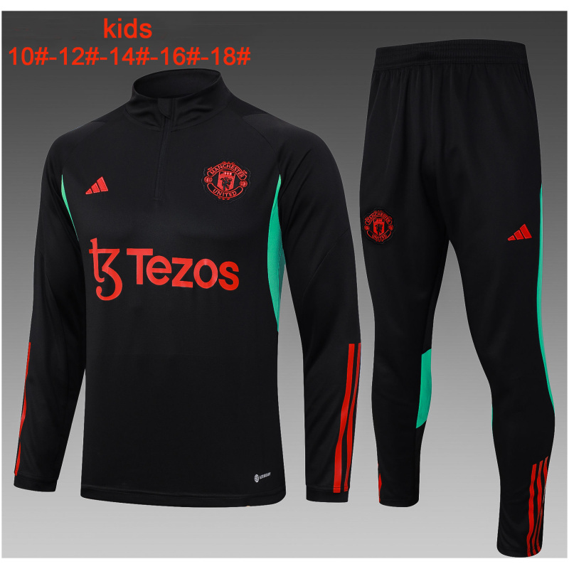 Ensemble d’entraînement pour enfants Manchester United Noir 2023/24