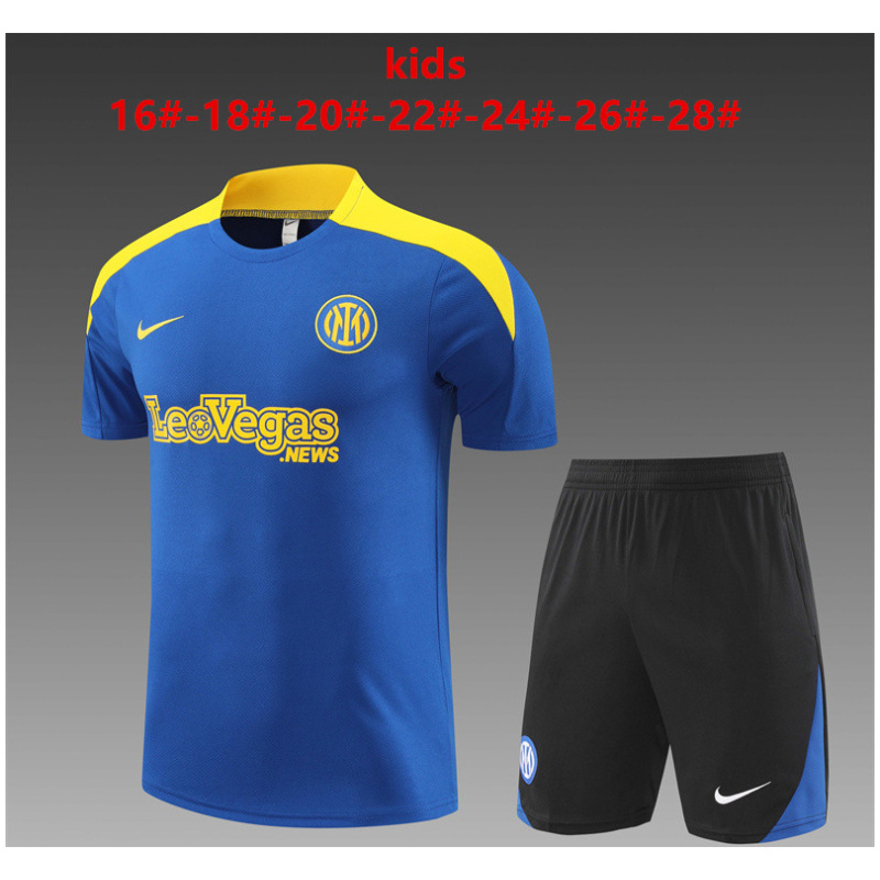 Tenue d’entraînement courte pour enfants Inter Milan Bleu 2024/25