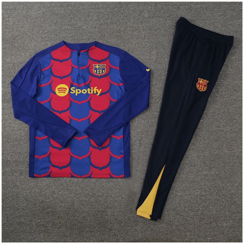 Ensemble d’entraînement pour enfants Barcelone Rouge – Bleu 2024/25