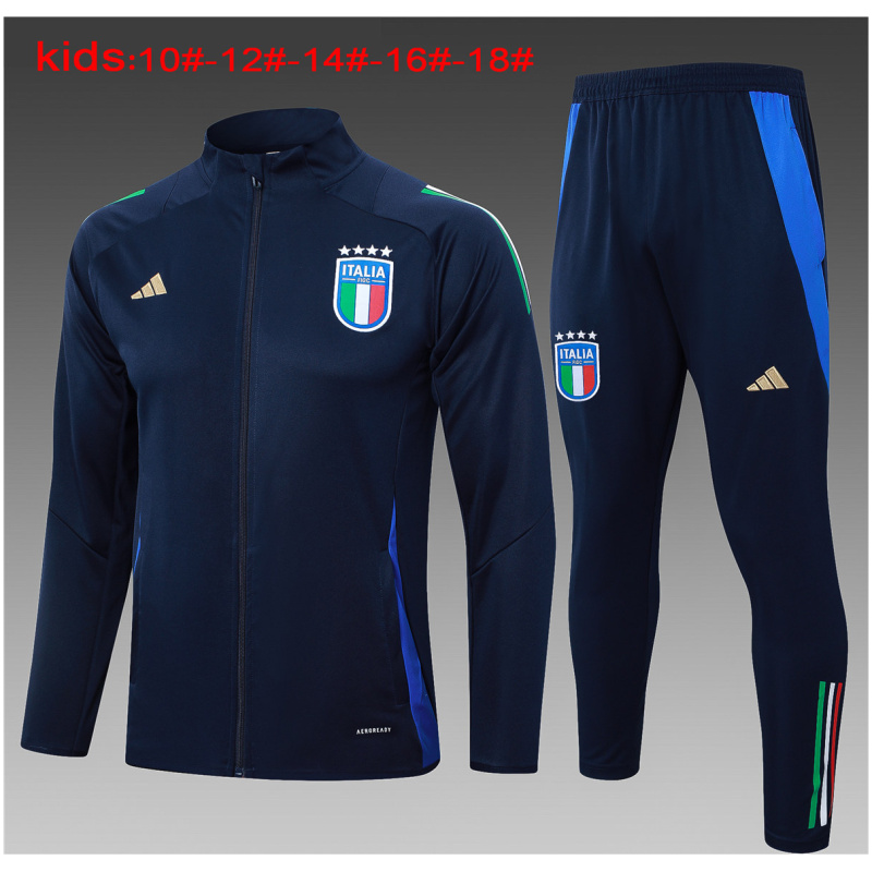 Ensemble d’Entraînement pour Enfants Italie Veste + Pantalon Royal 2024