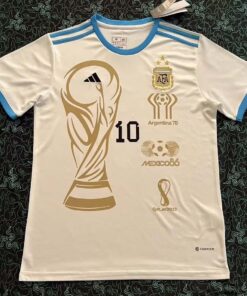 Maillot Blanc Commémoratif d’Argentine Championne du Monde