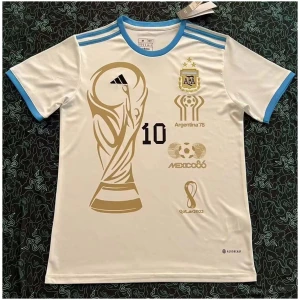 Maillot Blanc Commémoratif d’Argentine Championne du Monde