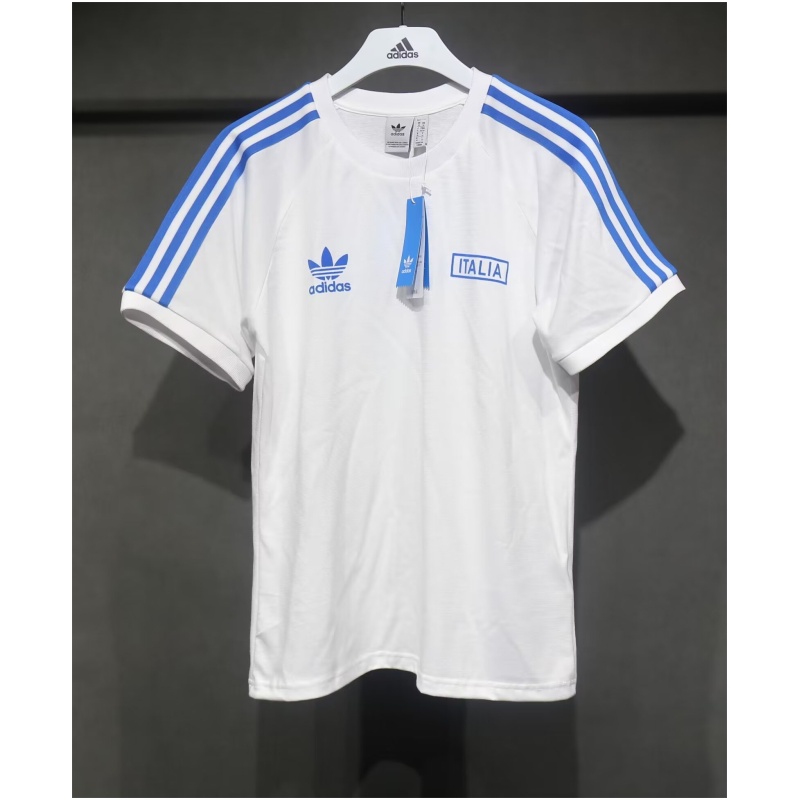 Maillot adidas Originals Italie 3 Bandes Pur Coton Blanc 2024 – joueur
