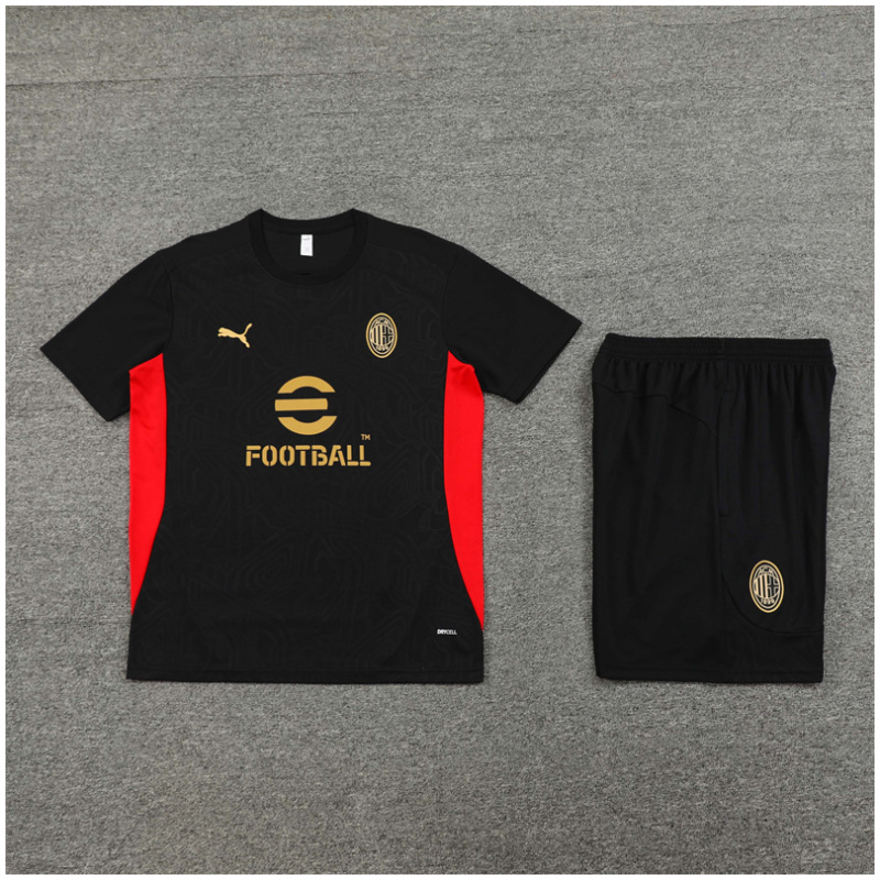 Ensemble d’entraînement court AC Milan pour enfants noir 2024/25