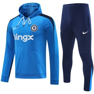 Ensemble Survêtement d’Entraînement Chelsea Hoodie Sweatshirt + Pantalon Bleu 2024/25
