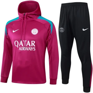 Ensemble de survêtement d’entraînement PSG : sweatshirt à capuche et pantalon violet 2024