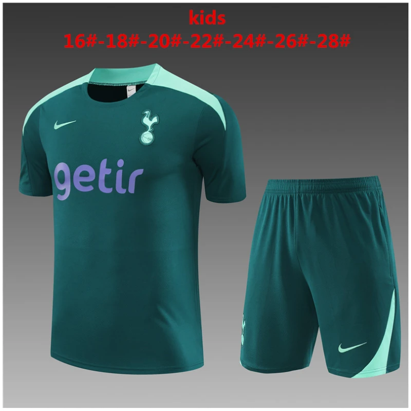 Tenue d’entraînement courte pour enfants Tottenham Hotspur verte 2024/25