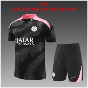 Tenue d’entraînement courte PSG enfants noire – rose 2024/25