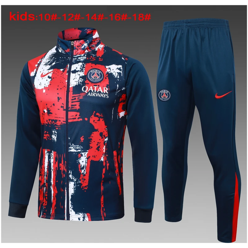 Ensemble d’entraînement pour enfants PSG Veste + Pantalon Royal – Rouge 2024/25