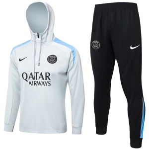 Sweat-shirt à capuche PSG + pantalon ensemble d’entraînement gris clair 2024/25