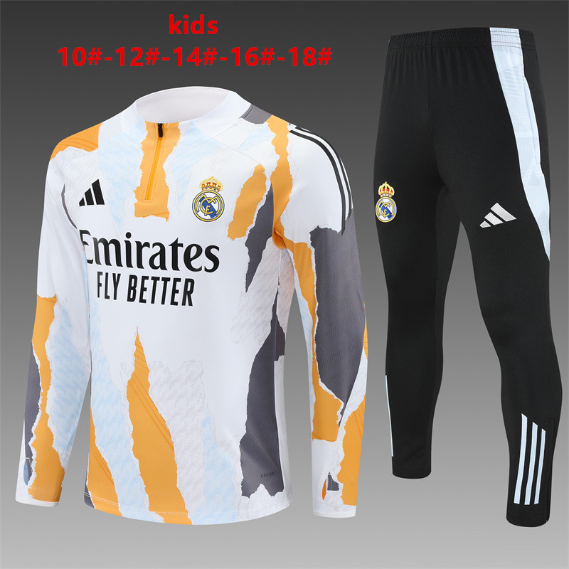 Ensemble d’entraînement camouflage blanc pour enfants du Real Madrid 2024/25