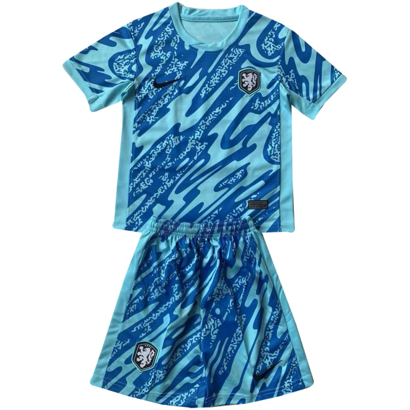 Maillot de Gardien de But Enfants Pays-Bas Bleu 2024