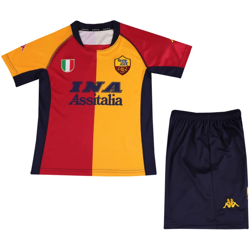 Maillot domicile rétro pour enfants de la Roma 2001/02