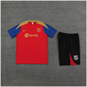 Ensemble d'entraînement court pour enfants Barcelone rouge 2024/25