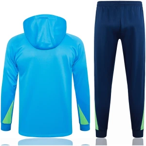 Survêtement Brésil : Sweat à Capuche + Pantalon d’Entraînement Bleu 2024