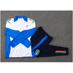 Ensemble d'entraînement enfants Italie Veste + Pantalon Blanc 2024