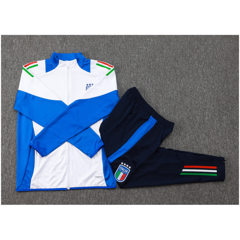 Ensemble d’entraînement enfants Italie Veste + Pantalon Blanc 2024