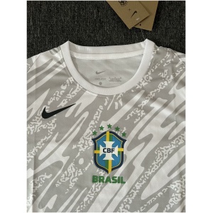 Maillot Blanc Gardien de But Brésil 2024