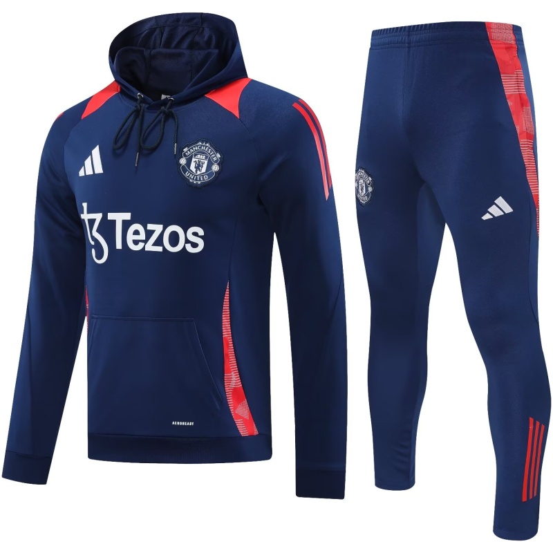 Sweat à capuche et pantalon d’entraînement Manchester United Navy 2024/25