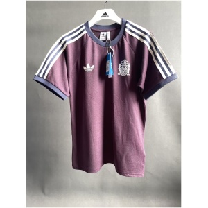 Maillot Espagne Adidas Originals 3 Bandes en Coton Pur Bordeaux 2024 – joueur