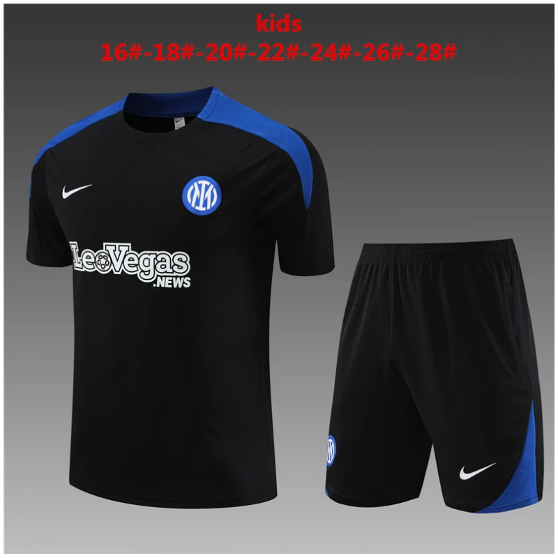 Tenue d’entraînement courte pour enfants Inter Milan Noire 2024/25